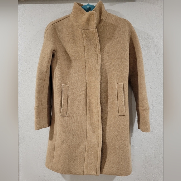 J. Crew Jackets & Blazers - J. Crew Stadium Cloth Wool Cocoon Coat Beige Camel Sandstone Women's Size 00P